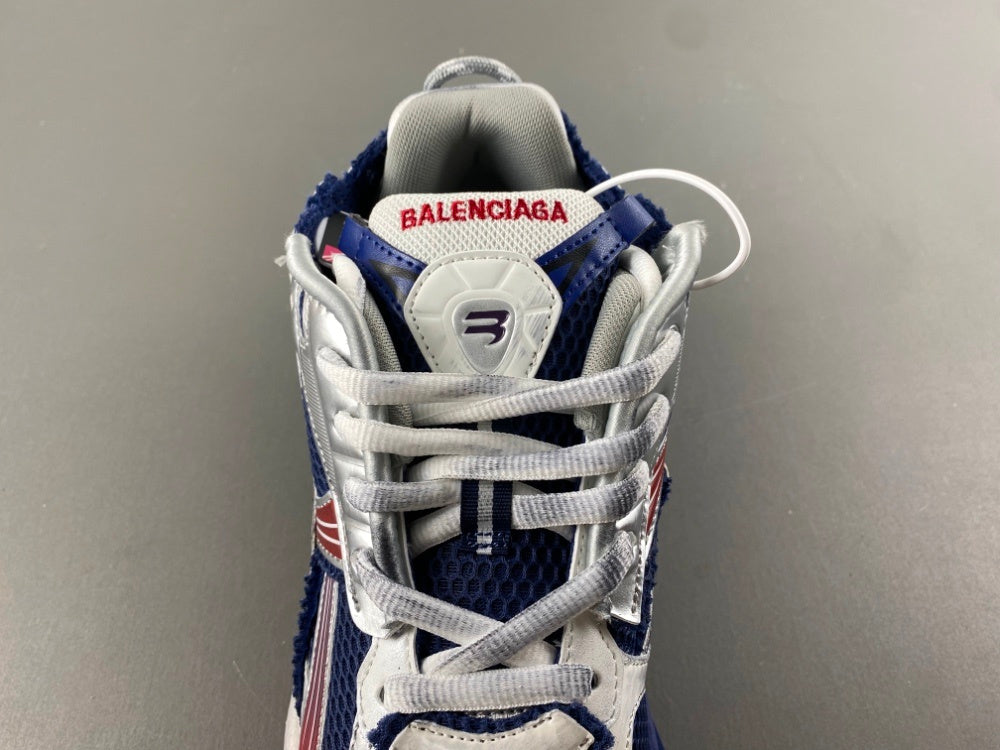 Low Top Sneakers, Blue Red Silver Colorway, Lace Up Design, Casual Gift for Sneaker Fans