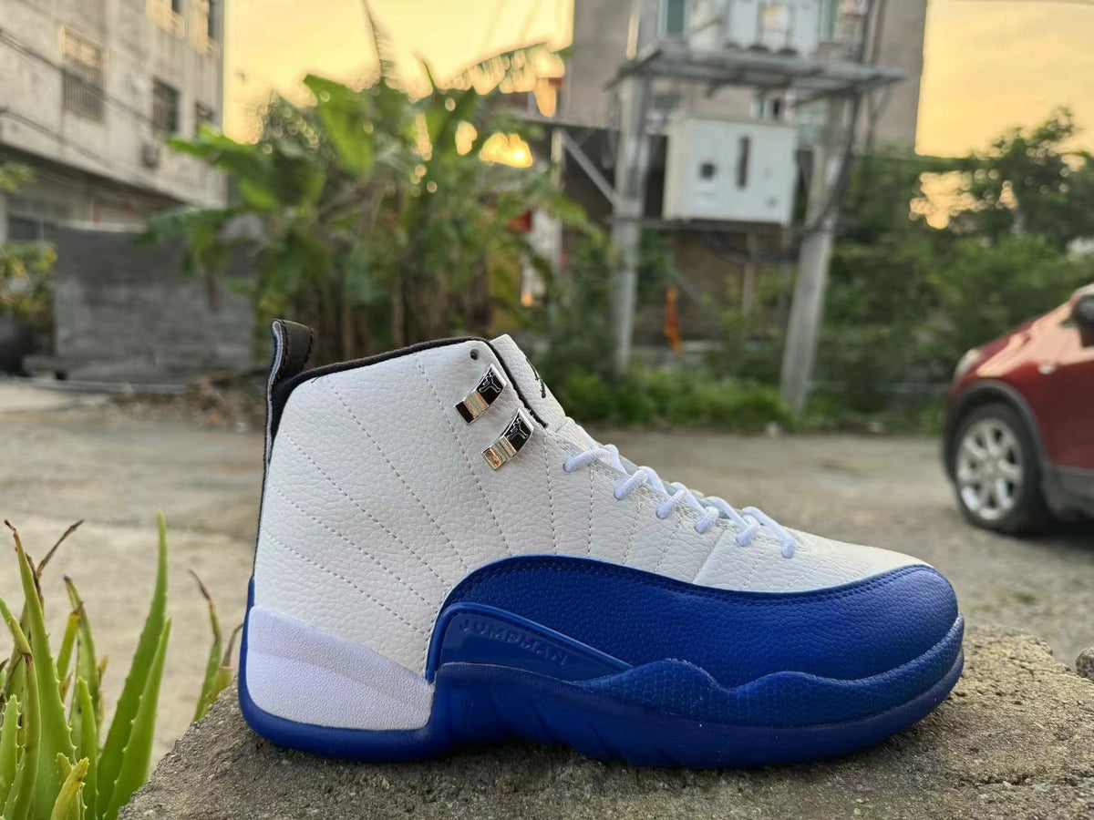 High Top Sneakers, Blue White Colorway, Lace Up Design, Casual Gift for Sneaker Fans
