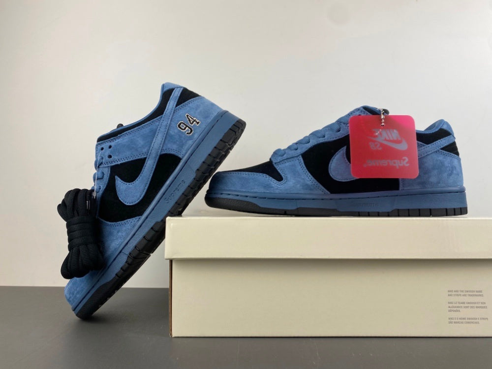 Low Top Sneakers, Blue Black Colorway, Lace Up Design, Casual Gift for Sneaker Fans