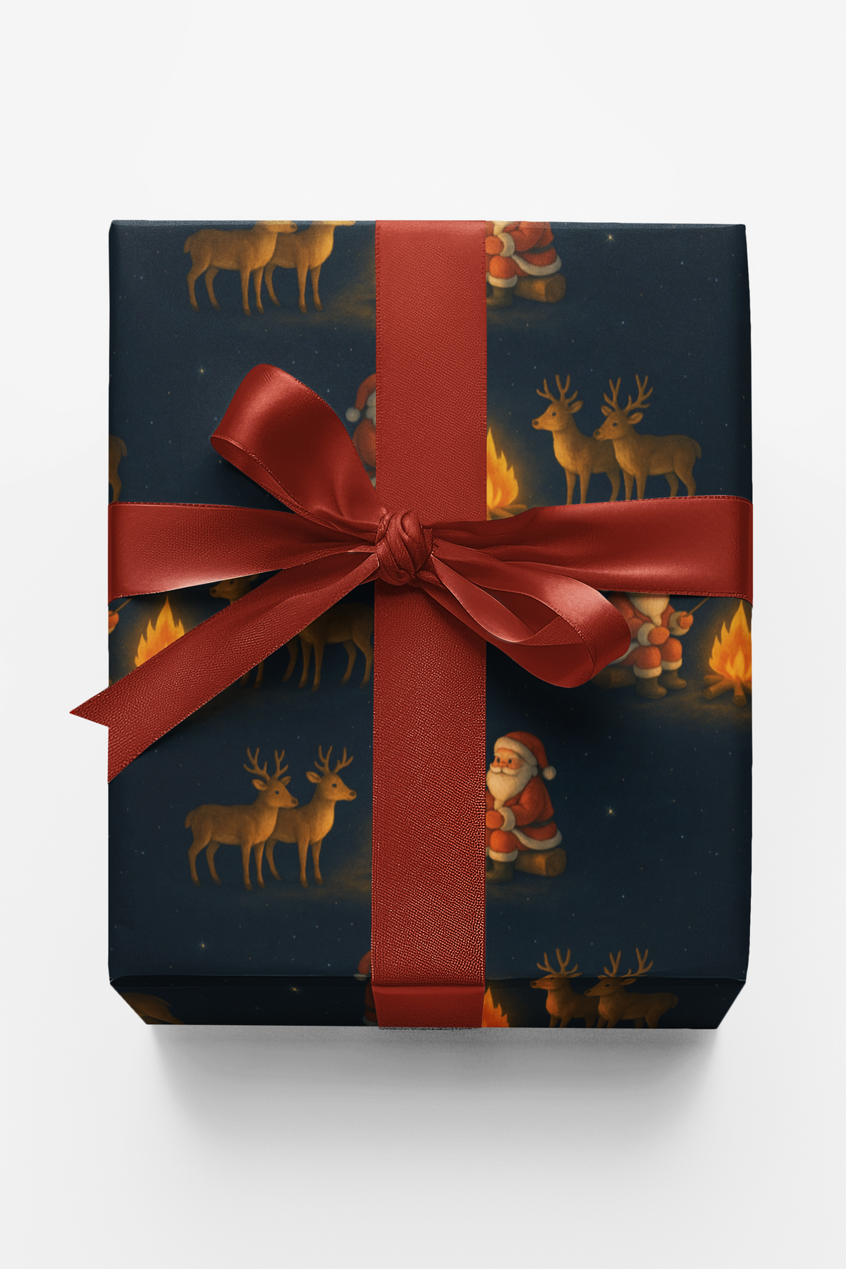 Christmas Camping Gift Wrap, S'mores with Santa Wrapping Paper, Whimsical Holiday Gift Wrapping Paper, Adorable Winter Camp P
