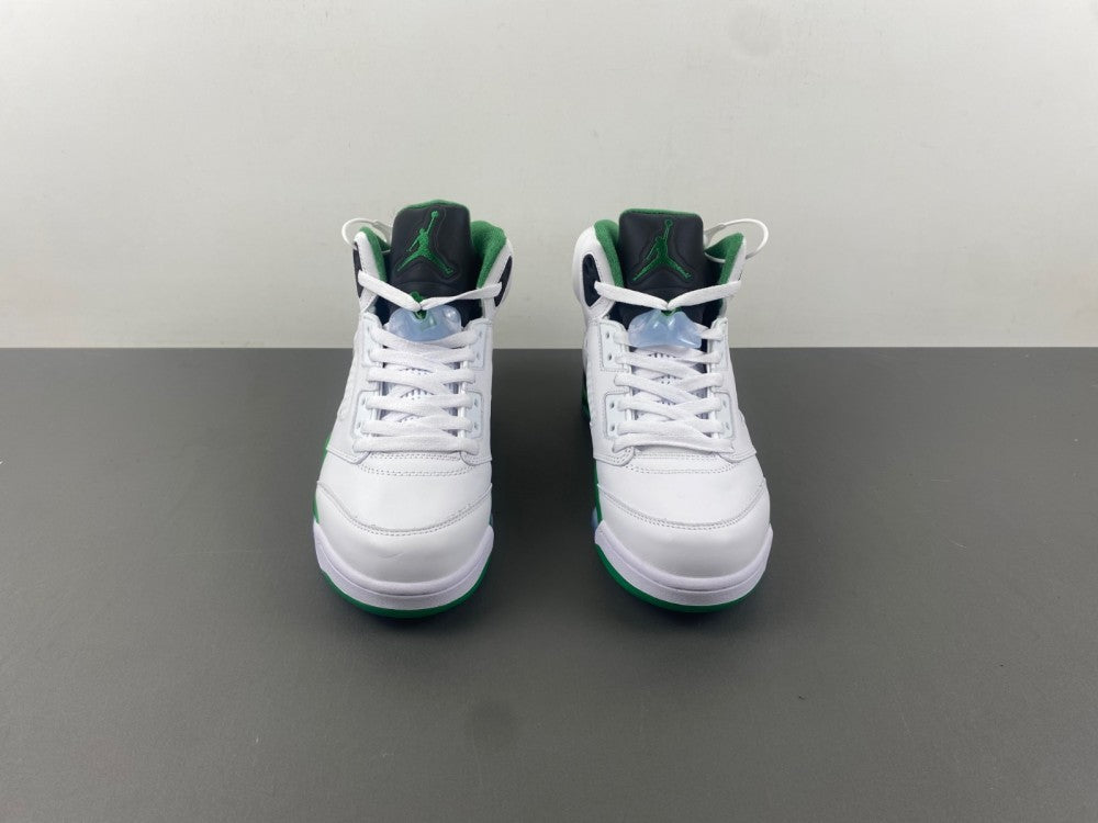 High Top Sneakers, White Green Colorway, Leather Footwear, Lace Up Design, Casual Gift for Sneaker Fans