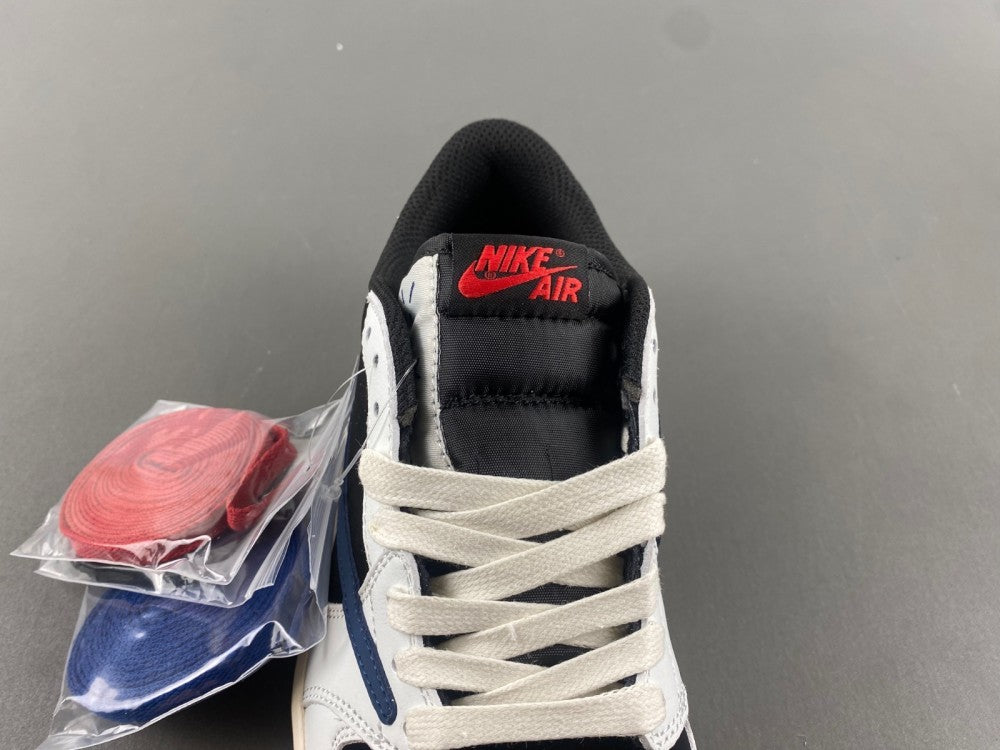 Low Top Sneakers, Blue White Black Colorway, Reverse Hook Design, Lace Up Design, Casual Gift for Sneaker Fans