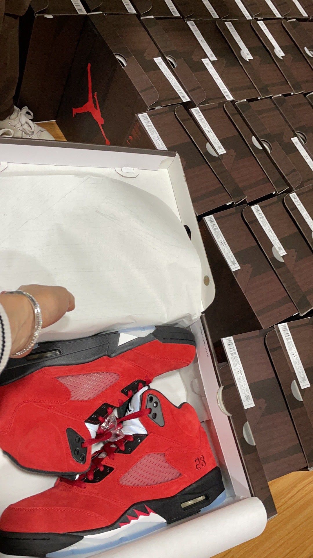 Sneakers, Red Colorway, Lace Up Design, Casual Gift for Sneaker Fans