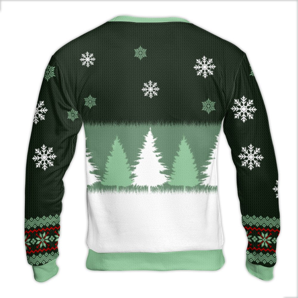 Humorous Pine Tree Holiday Sweater, What Ugly Christmas Sweater, Sarcastic Xmas Ugly Sweater, Winter Forest Graphic Sweatshir