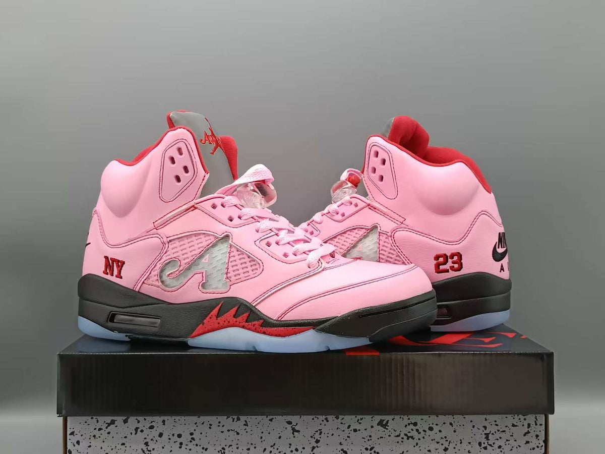 High Top Sneakers, Pink Colorway, Lace Up Design, Casual Gift for Sneaker Fans