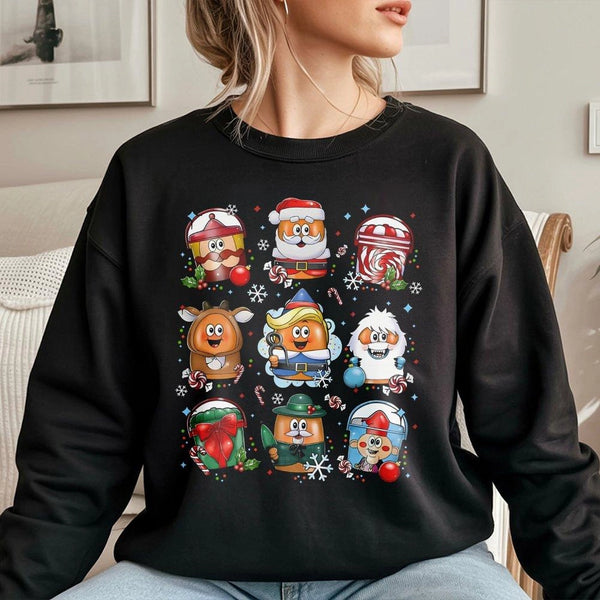 Humorous Fast Food Christmas Sweater, Christmas Chicken Nuggets Sweatshirt, Christmas Foodie Sweatshirt, Holiday Food Crewnec