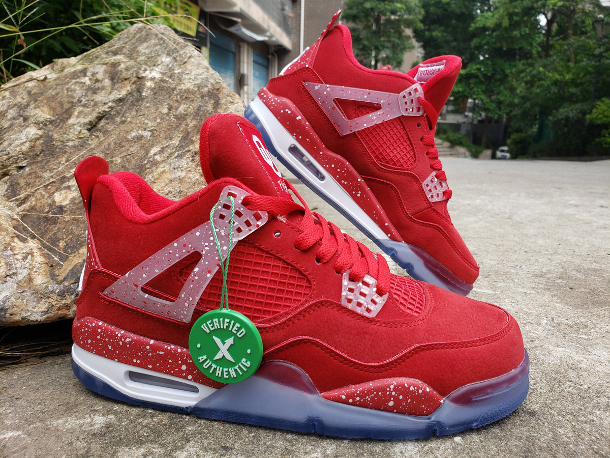 Sneakers, Red Blue Colorway, Lace Up Design, Casual Gift for Sneaker Fans