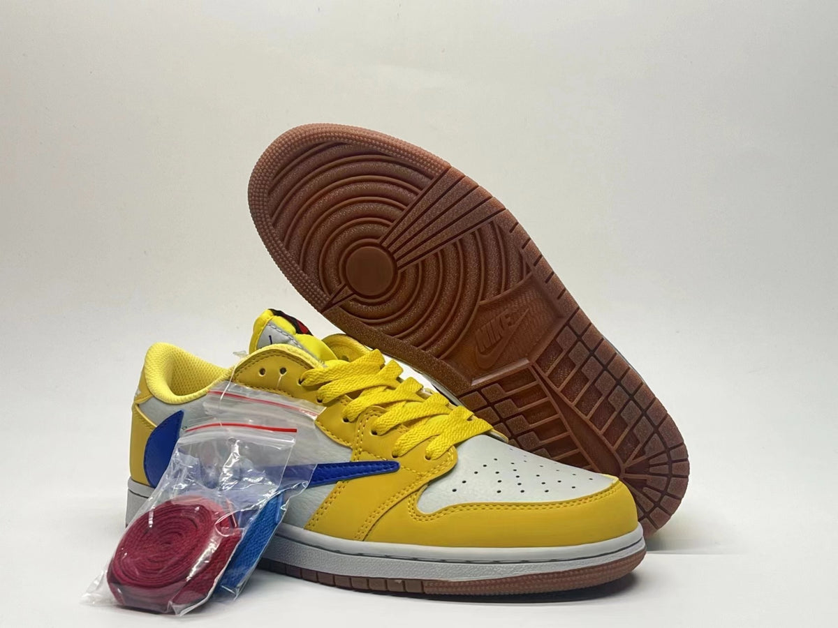 Low Top Sneakers, White Yellow Colorway, Reverse Hook Design, Lace Up Design, Casual Gift for Sneaker Fans