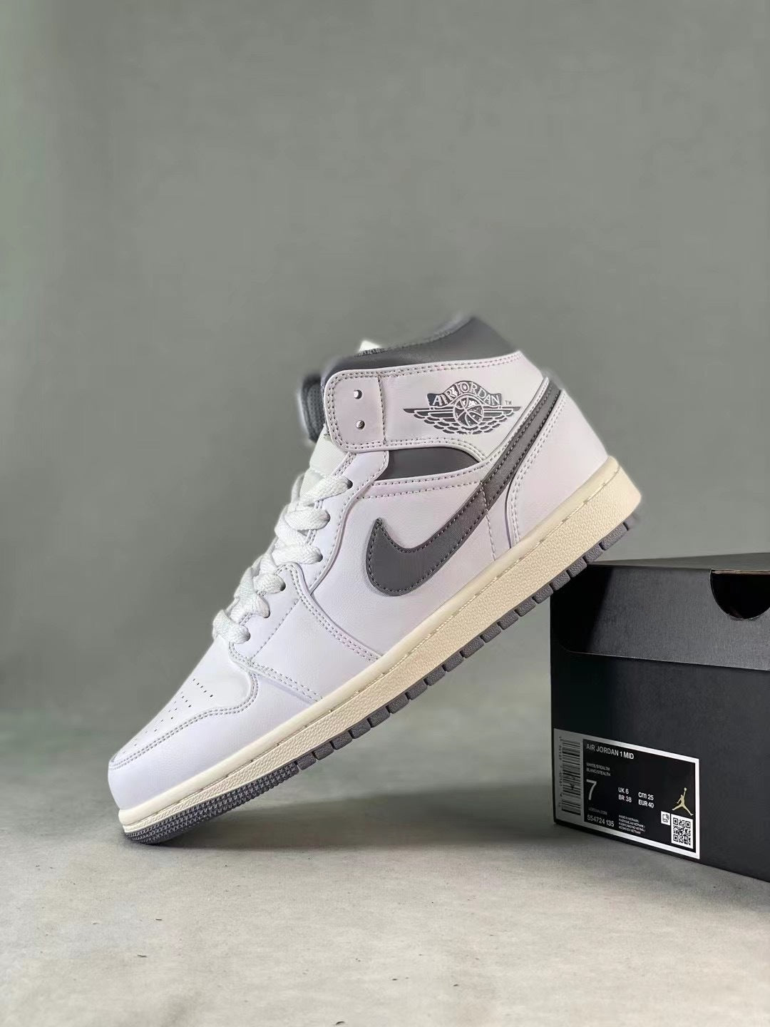 Basketball Shoes, White Gray Colorway, Retro, Vintage, Mid Top, Lace Up Design, Casual Gift for Shoe Lovers