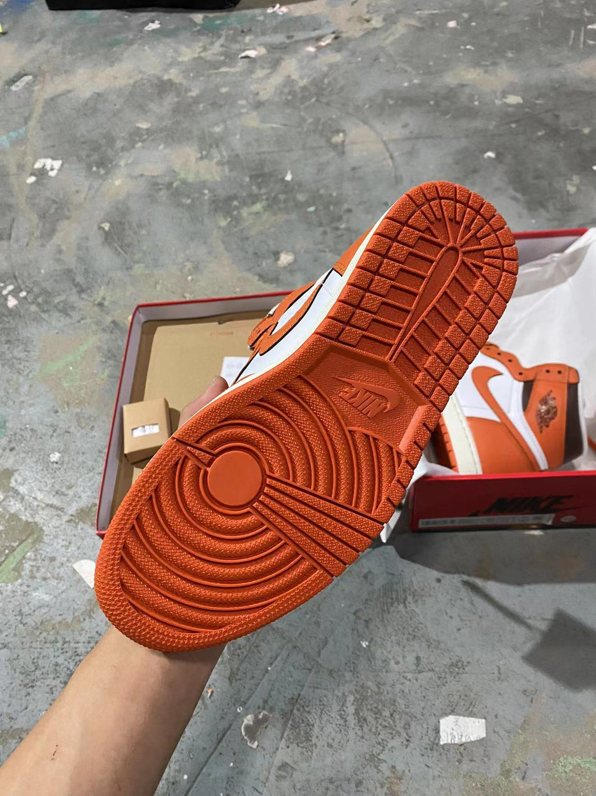 Retro High Top Sneakers, White Orange Colorway, Lace Up Design, Casual Gift for Sneaker Fans