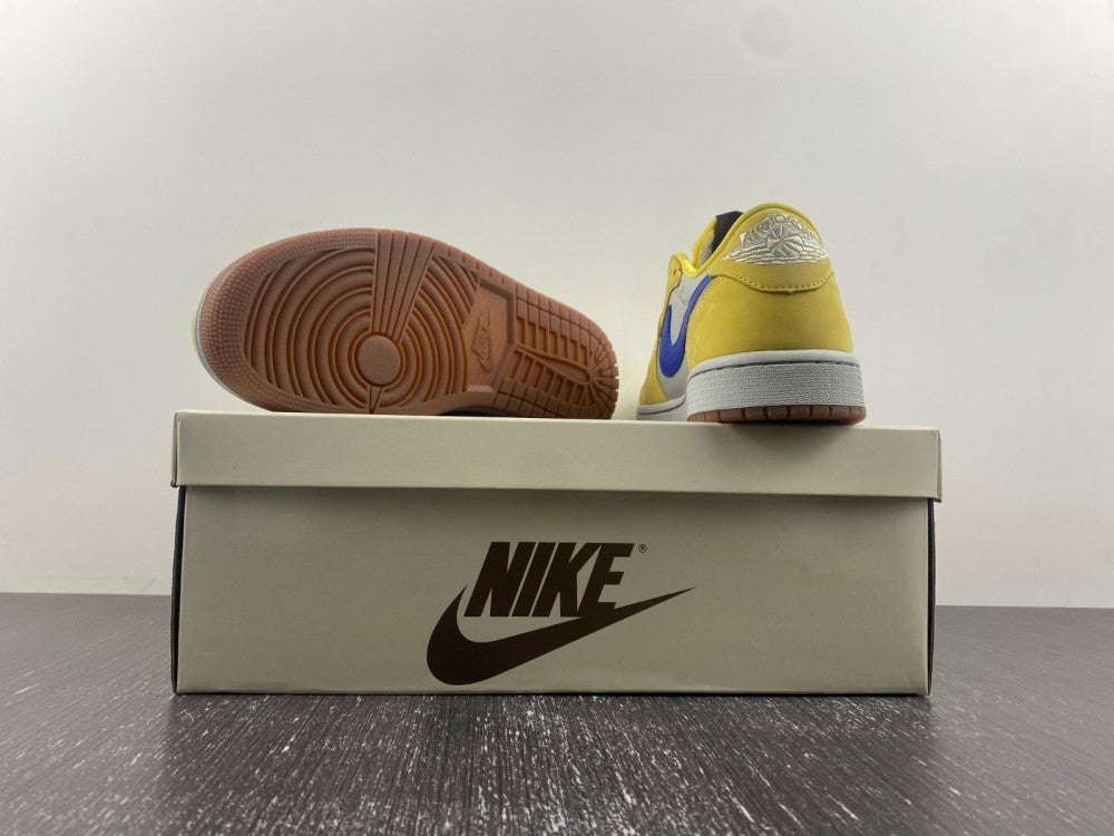 Low Top Sneakers, Blue White Yellow Colorway, Reverse Hook Design, Lace Up Design, Casual Gift for Sneaker Fans