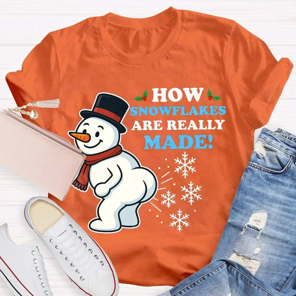 Festive Holiday Graphic Tee, Snowman Snowflake Christmas T-Shirt, Adorable Winter Snowman Shirt, Unisex Merry Christmas Tee, 