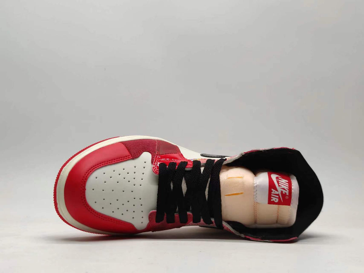 Sneakers, Red White Black Colorway, Lace Up Design, Casual Gift for Sneaker Fans