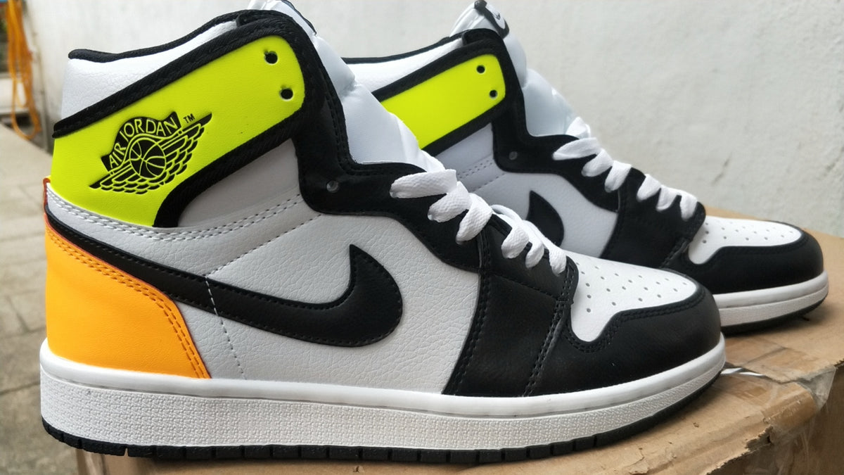 Sneakers, Black Yellow Colorway, Lace Up Design, Casual Gift for Sneaker Fans