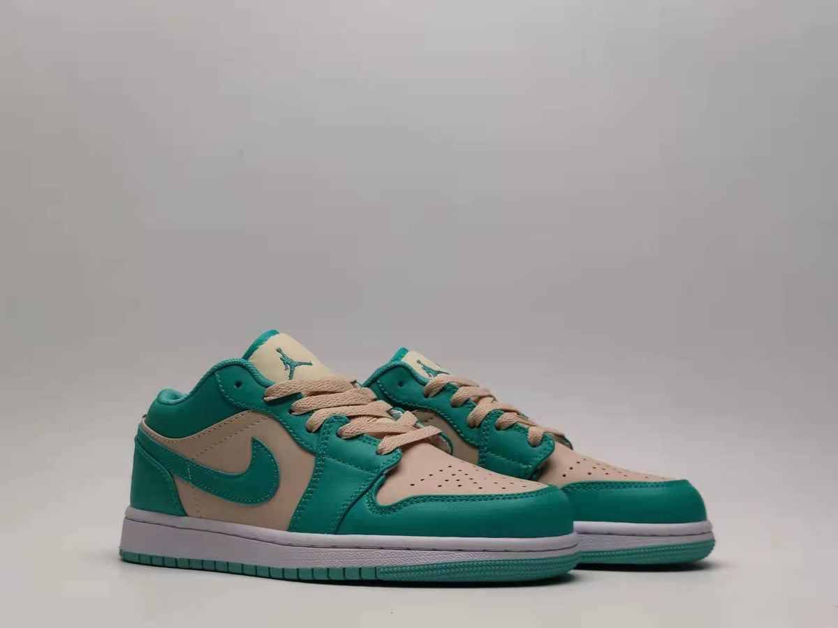 Low Top Sneakers, Blue Green Colorway, Lace Up Design, Casual Gift for Sneaker Fans