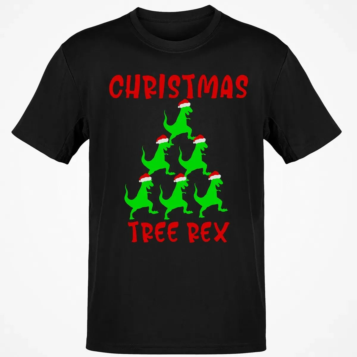 Humorous Dinosaur Holiday Graphic Tee, Christmas Tree Rex Shirt, Adorable Trex Christmas T-Shirt, Festive Dino Lover Shirt, H