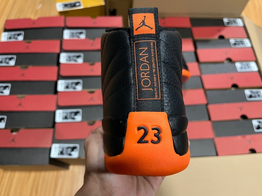 Sneakers, Black Orange Colorway, Casual Gift for Sneaker Fans