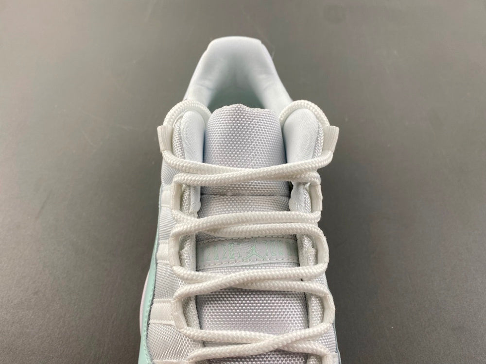 Low Top Sneakers, White Green Colorway, Lace Up Design, Casual Gift for Sneaker Fans