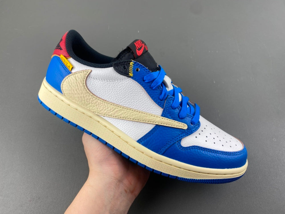 Low Top Sneakers, Blue White Red Colorway, Reverse Hook Design, Lace Up Design, Casual Gift for Sneaker Fans