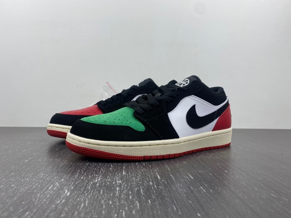 Low Top Sneakers, Red Green Colorway, Mismatched Colorway, Lace Up Design, Casual Gift for Sneaker Fans