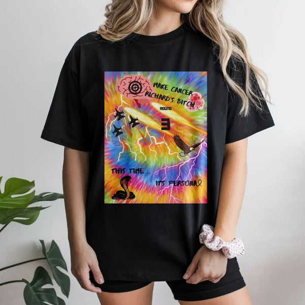 Cancer Fighter Sweatshirt | Aggressive Tie Dye Graphic | Soft Cotton Blend | Support Gift for Chemo Warrior