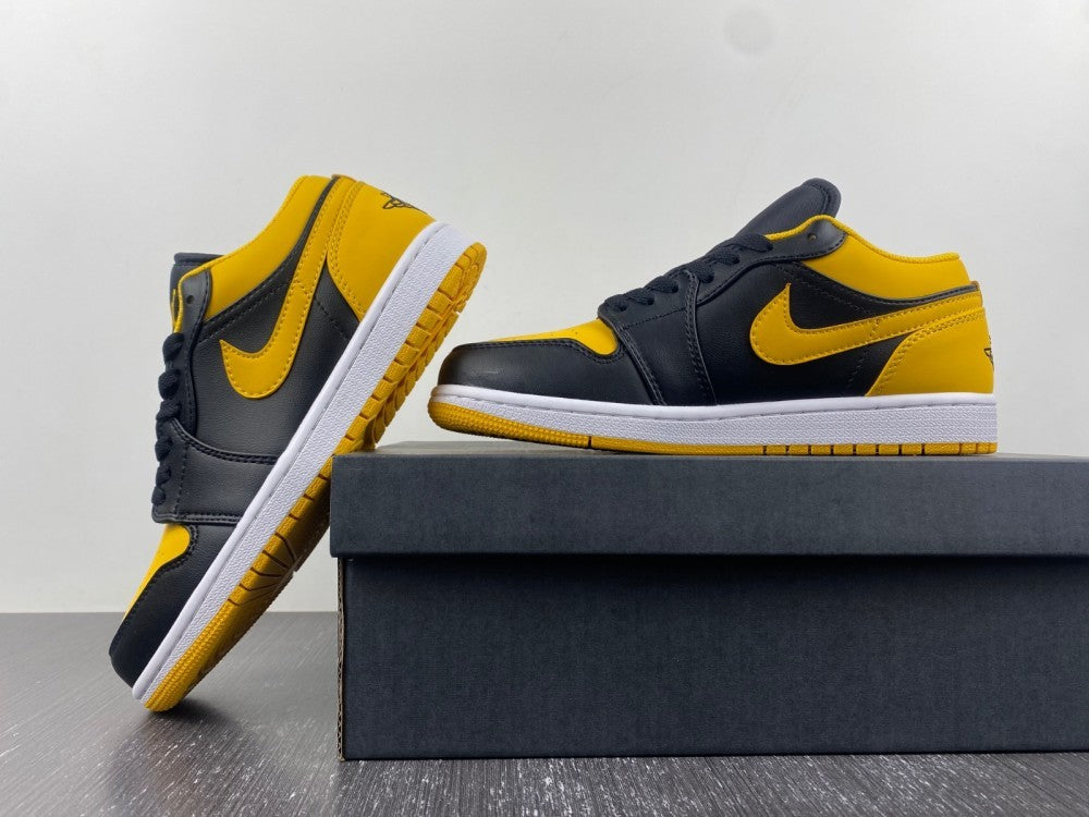 Low Top Sneakers, Black Yellow Colorway, Lace Up Design, Casual Gift for Sneaker Fans