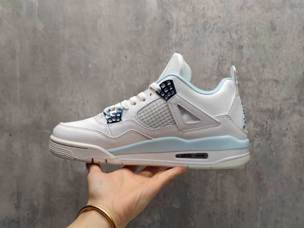 Mid Top Sneakers, Blue Colorway, Lace Up Design, Casual Gift for Sneaker Fans