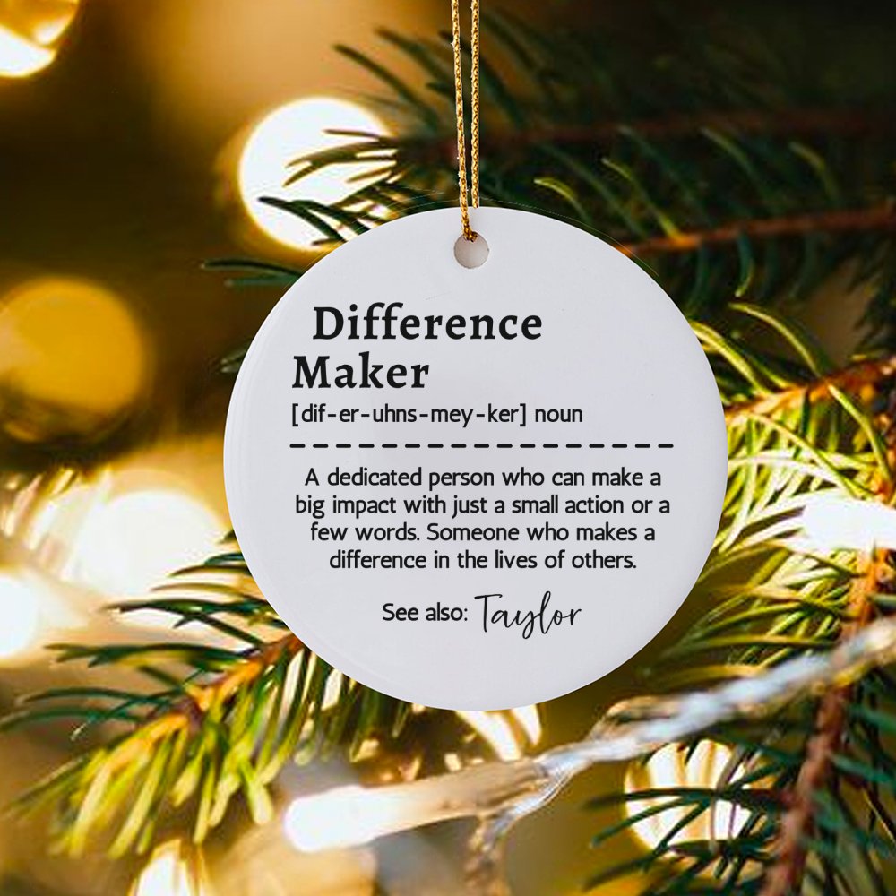 Teacher Appreciation Christmas Ornament, Difference Maker Ornament, Coach Ceramic Tree Ornament, Coworker Holiday Keepsake Or