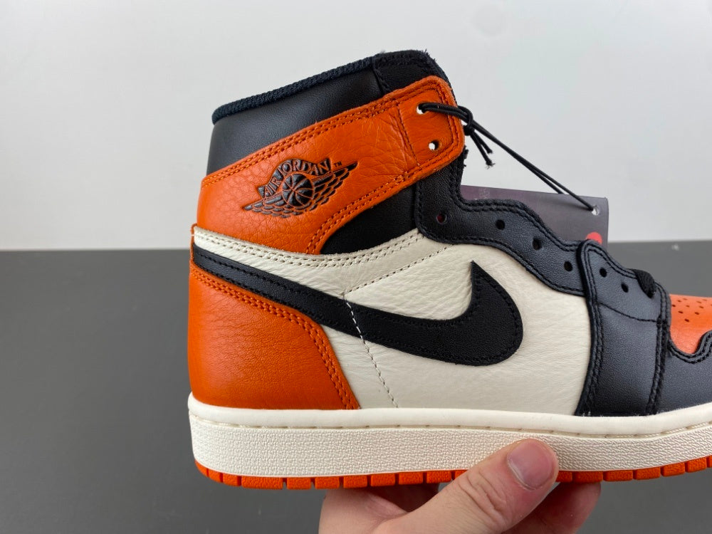 High Top Sneakers, White Black Orange Colorway, Lace Up Design, Casual Gift for Sneaker Fans