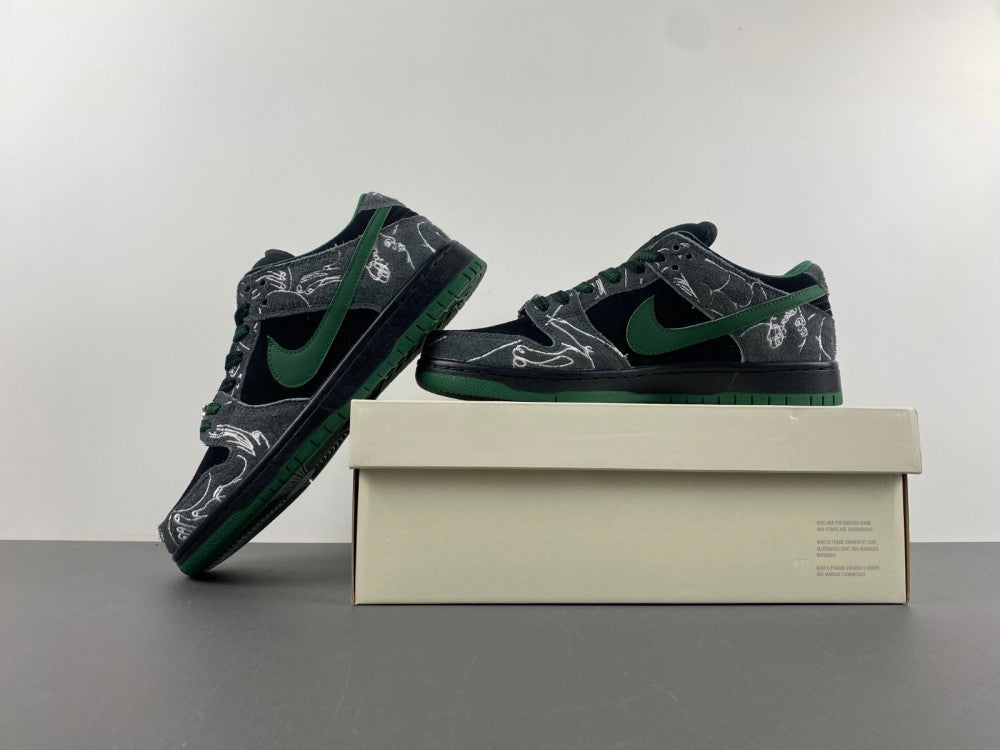 Low Top Sneakers, Black Green Gray Colorway, Lace Up Design, Casual Gift for Sneaker Fans