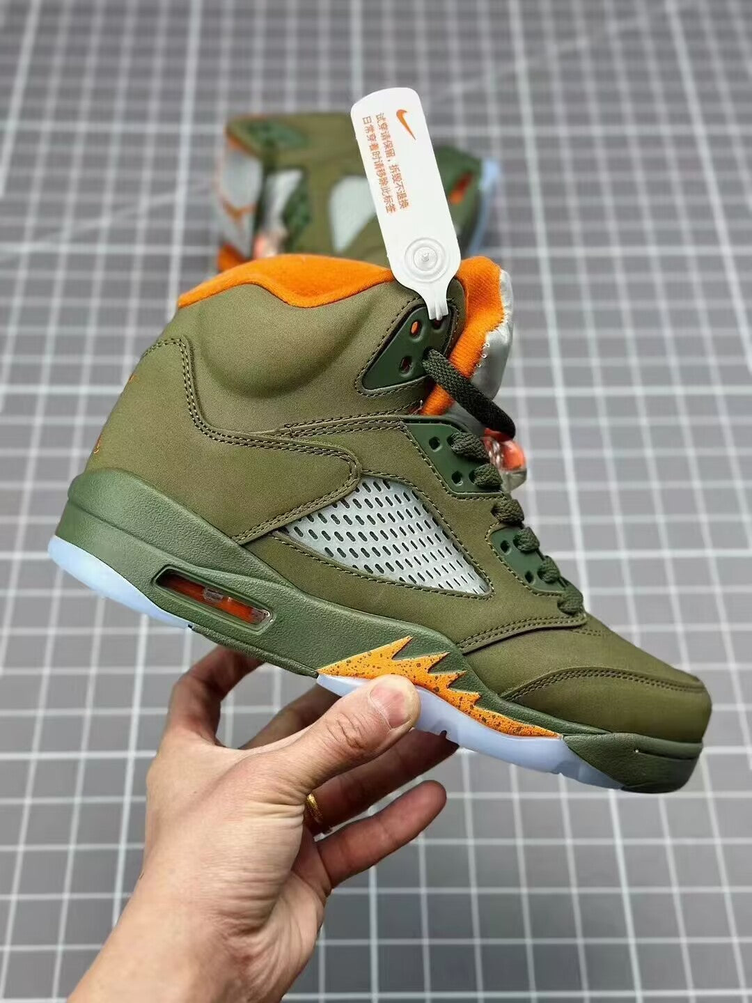 High Top Sneakers, Army Green Colorway, Lace Up Design, Casual Gift for Sneaker Fans