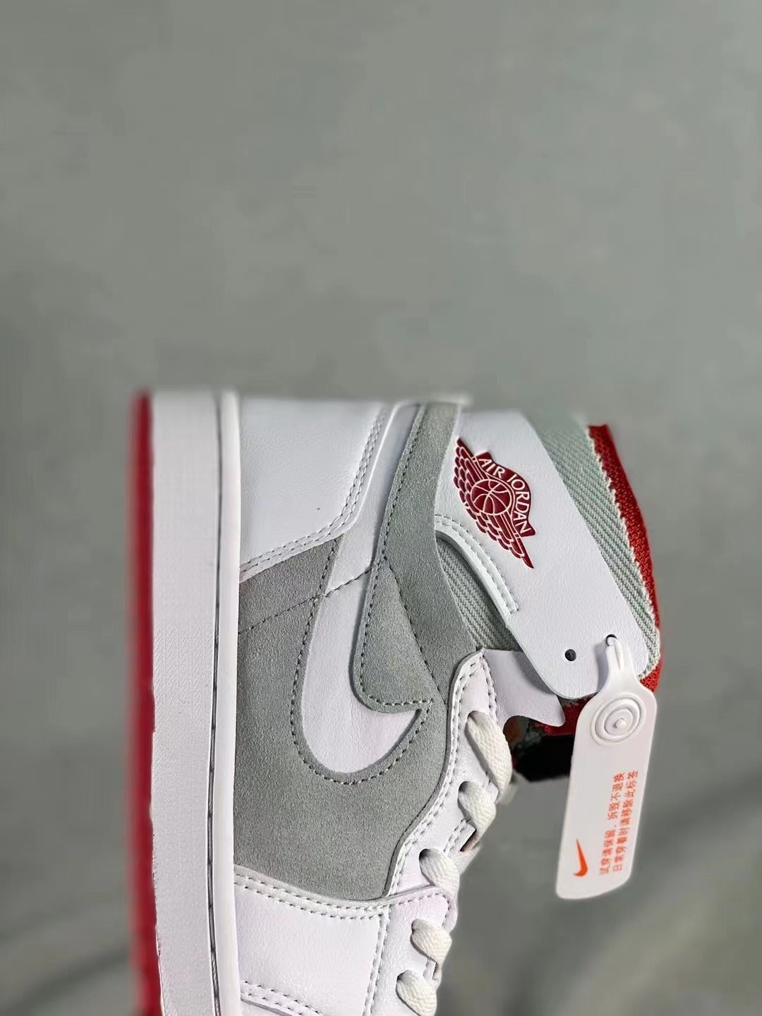High Top Sneakers, Gray White Colorway, Lace Up Design, Casual Gift for Sneaker Fans