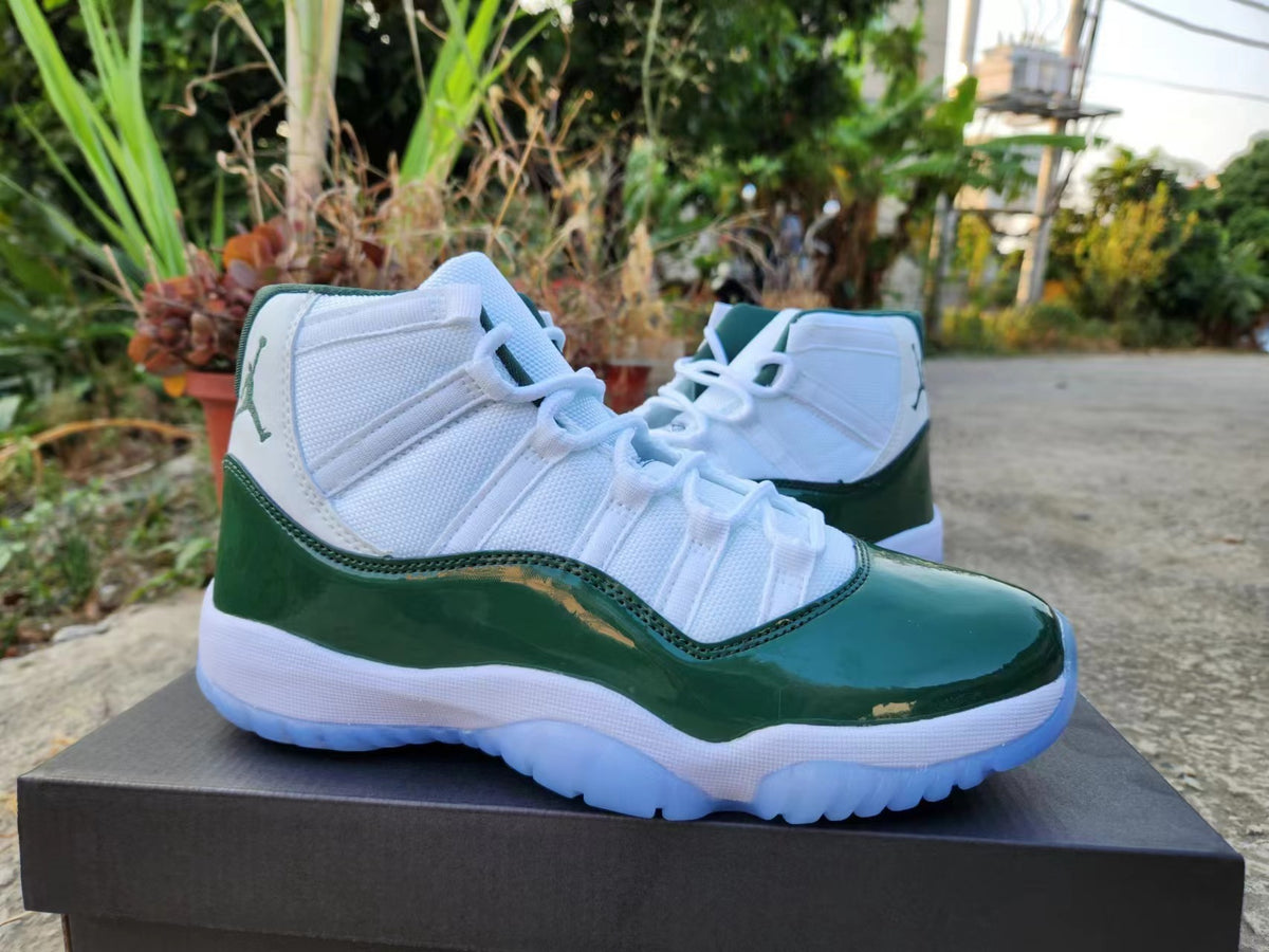 Sneakers, White Green Colorway, Lace Up Design, Casual Gift for Sneaker Fans