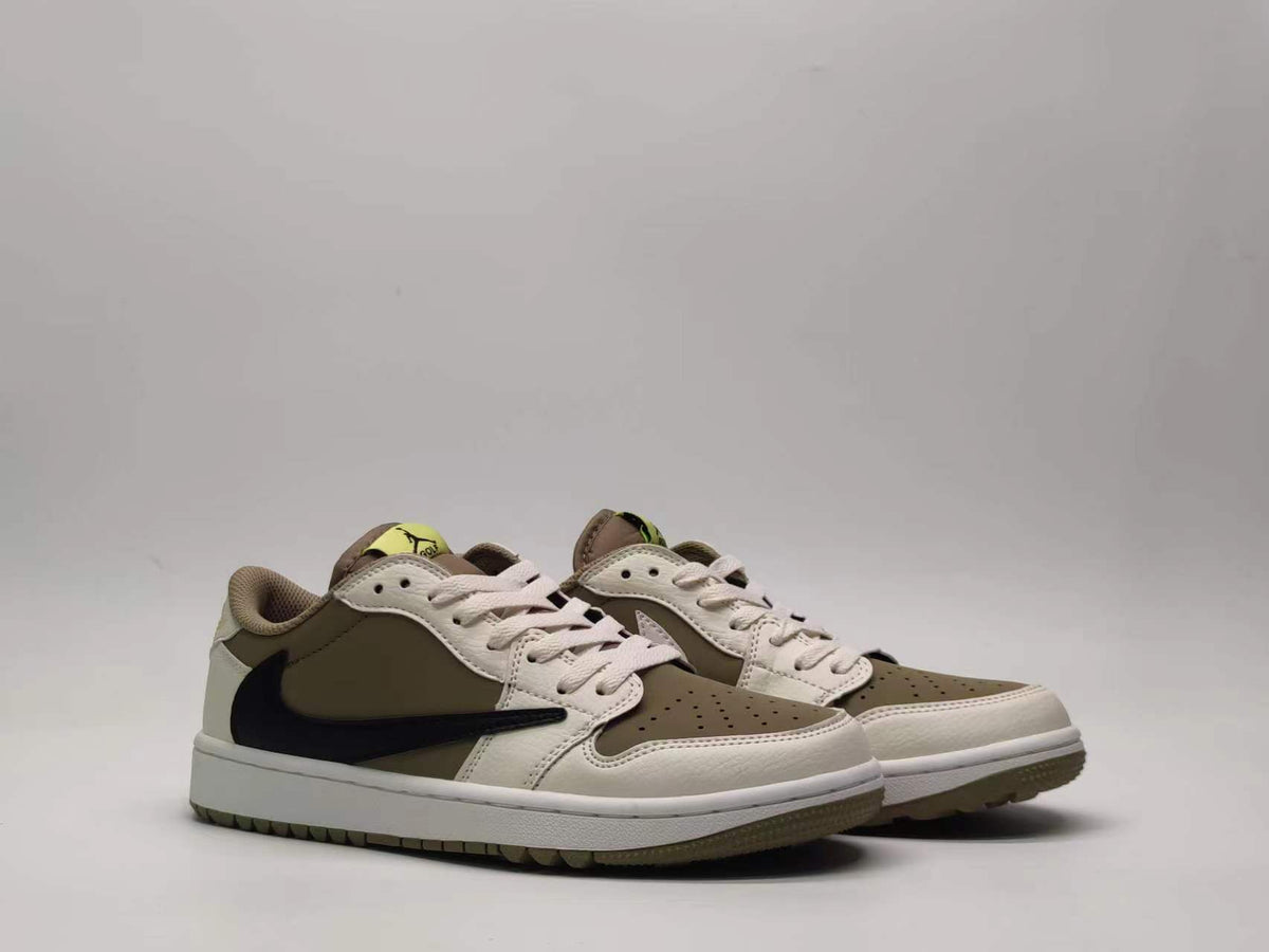 Golf Shoes, Olive Black Cream Colorway, Reverse Hook Design, Lace Up Design, Casual Gift for Shoe Lovers