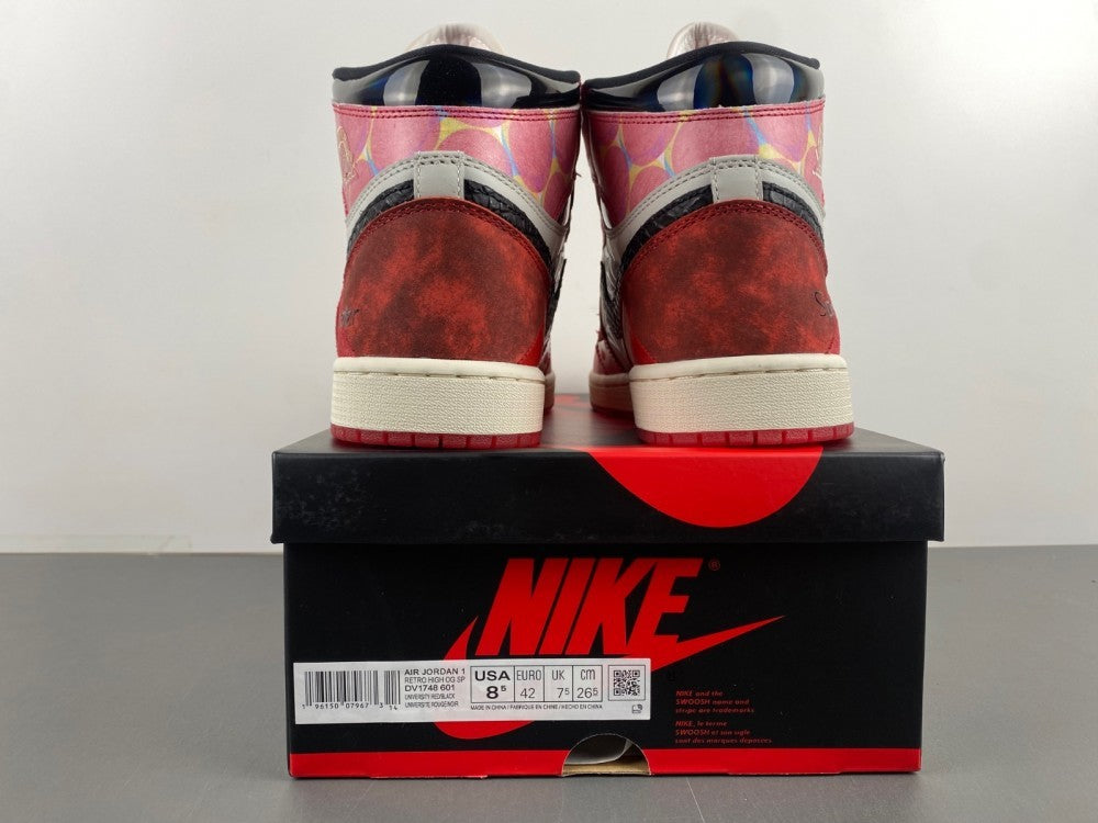 High Top Sneakers, Red Beige Black Colorway, Lace Up Design, Casual Gift for Sneaker Fans