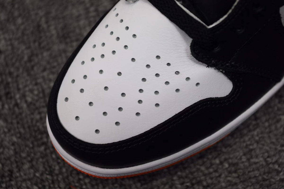 High Top Sneakers, Black White Orange Colorway, Lace Up Design, Casual Gift for Sneaker Fans