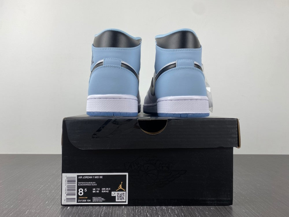 Mid Top Sneakers, Blue White Black Colorway, Lace Up Design, Casual Gift for Sneaker Fans