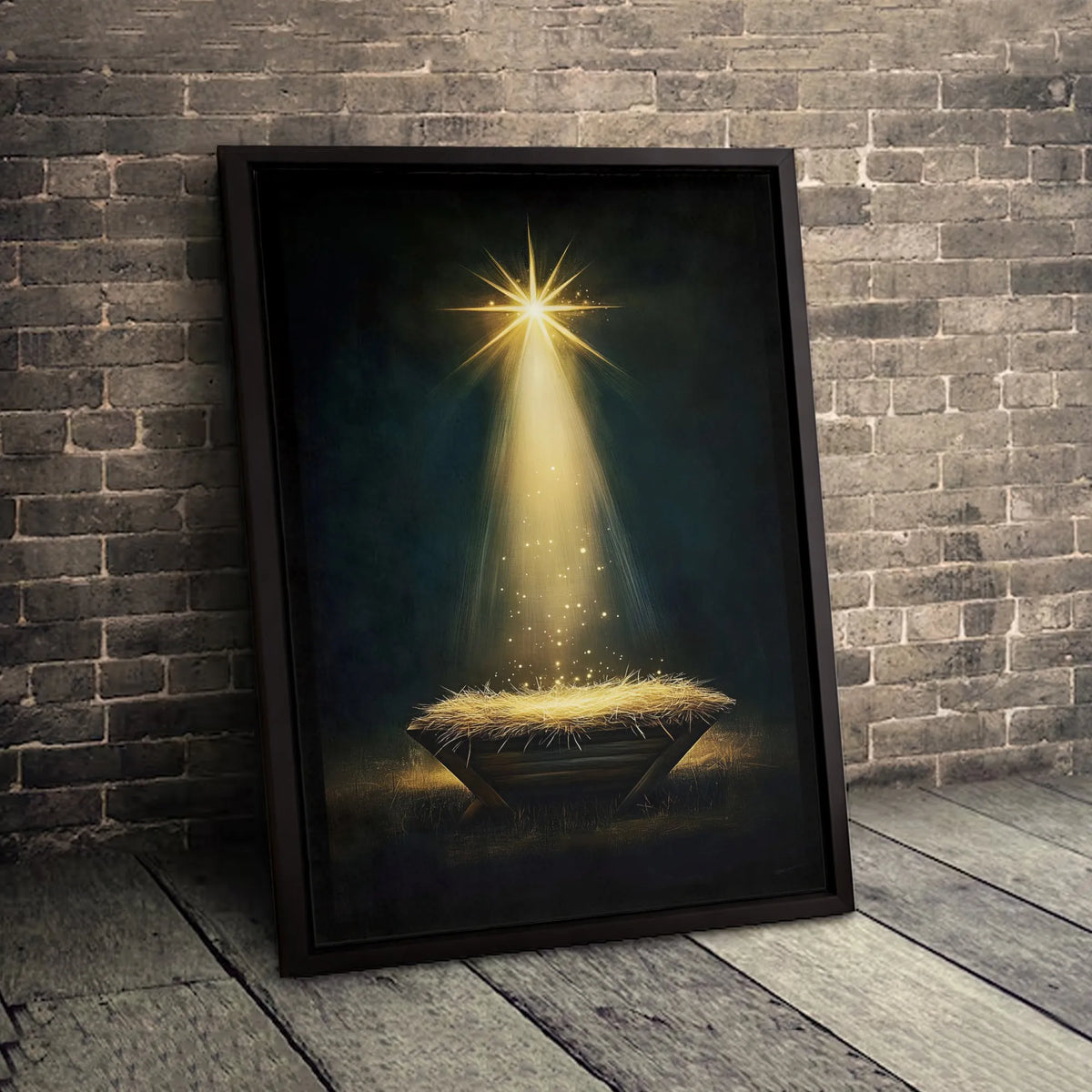 Star of Bethlehem Canvas Wall Art, Nativity Scene Canvas Print, Holy Night Manger Canvas Art, Christian Christmas Decor, Reli