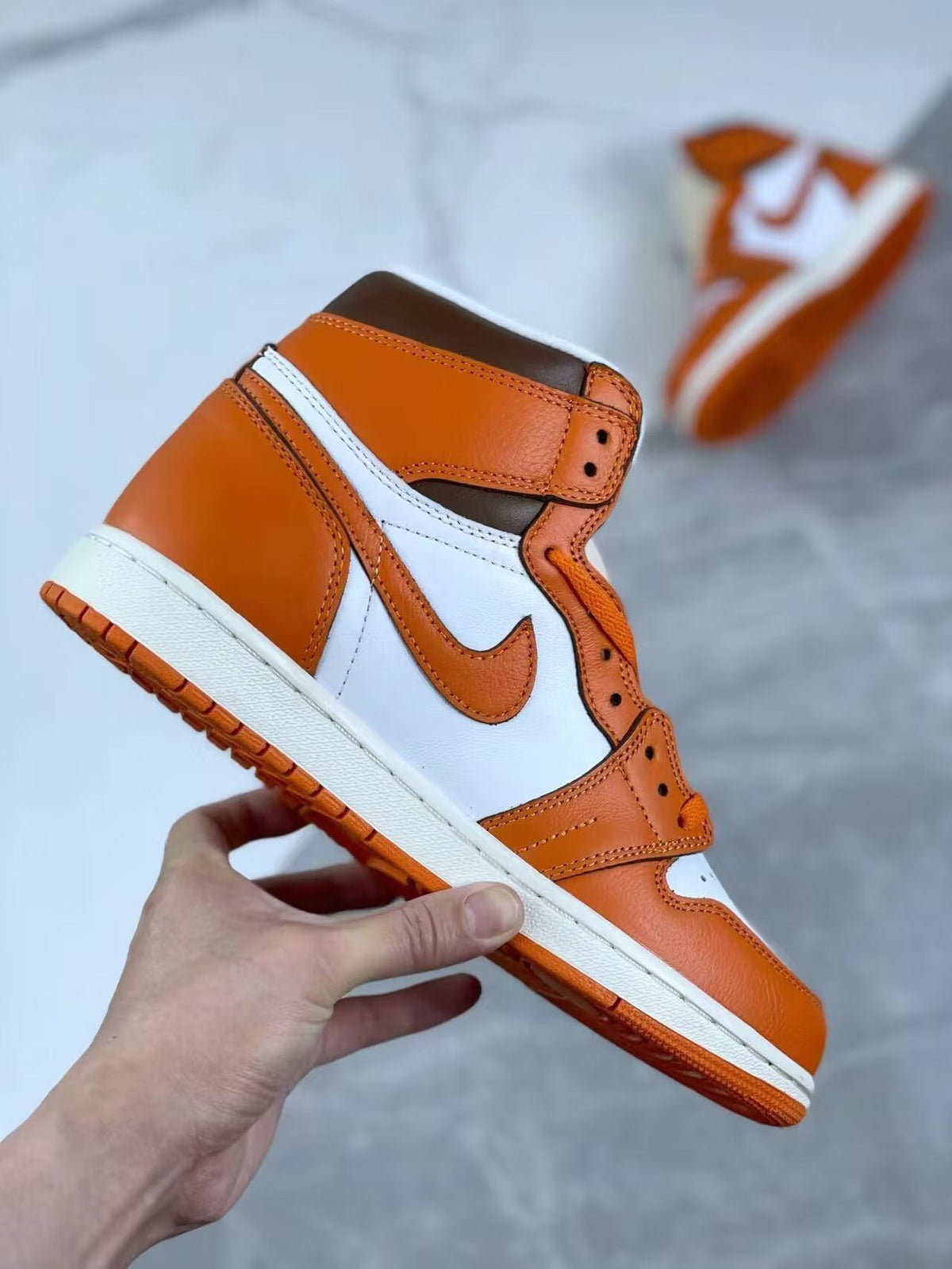 High Top Sneakers, Orange Colorway, Lace Up Design, Casual Gift for Sneaker Fans