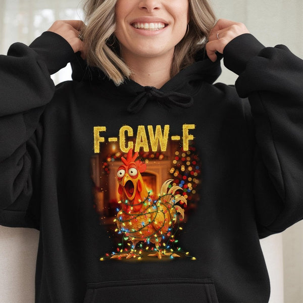 Holiday Chicken Hoodie Pullover, Chicken Christmas Hoodie, Festive Chicken Lover Hoodie, Humorous Farm Animal Xmas Sweatshirt