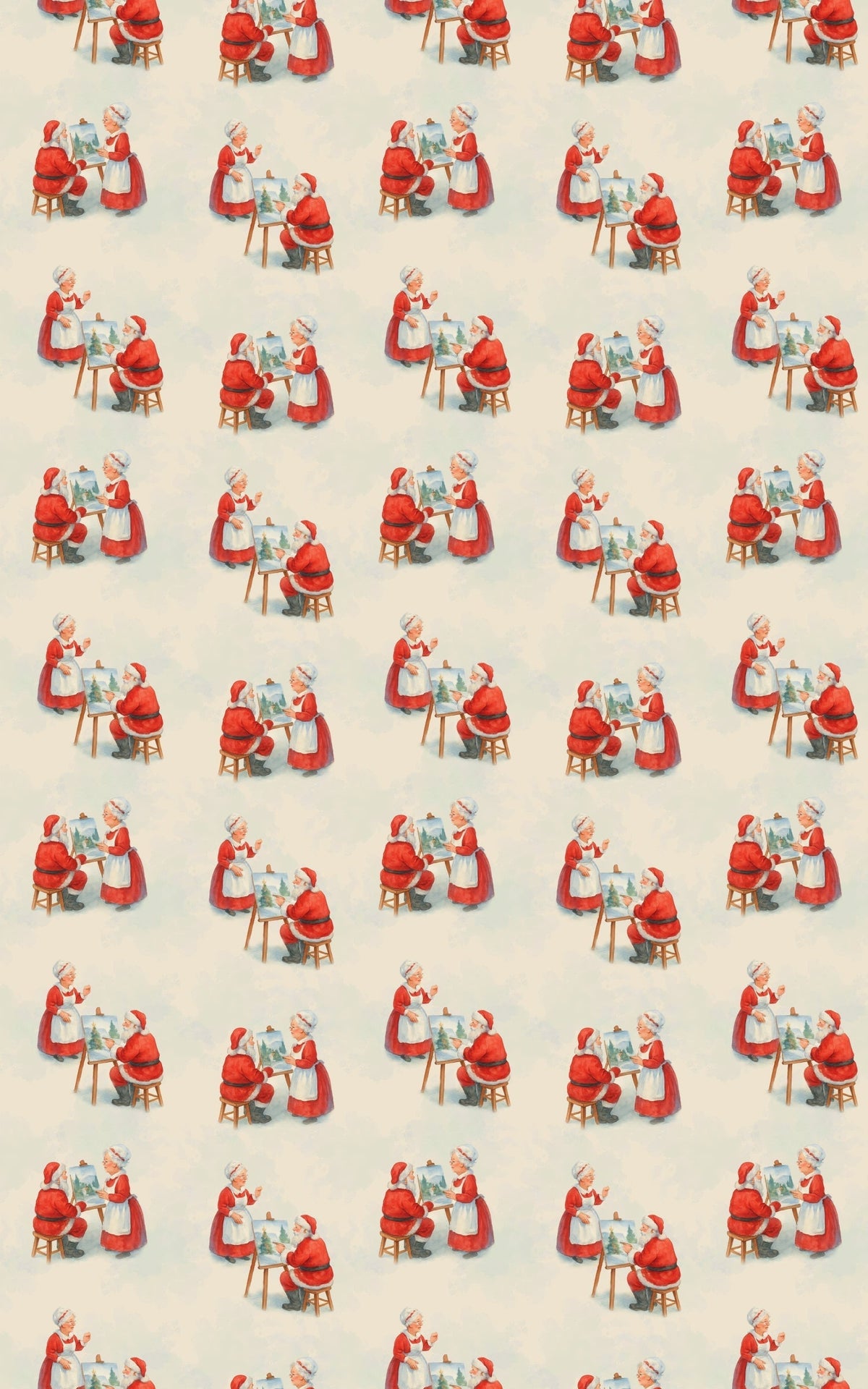 North Pole Artist Christmas Gift Wrap, Artistic Santa Painting Wrapping Paper, Painter Santa Wrapping Paper, Whimsical Holida