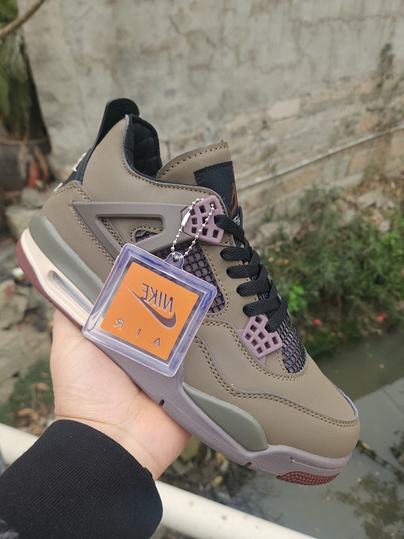 Mid Top Sneakers, Brown Colorway, Lace Up Design, Casual Gift for Sneaker Fans
