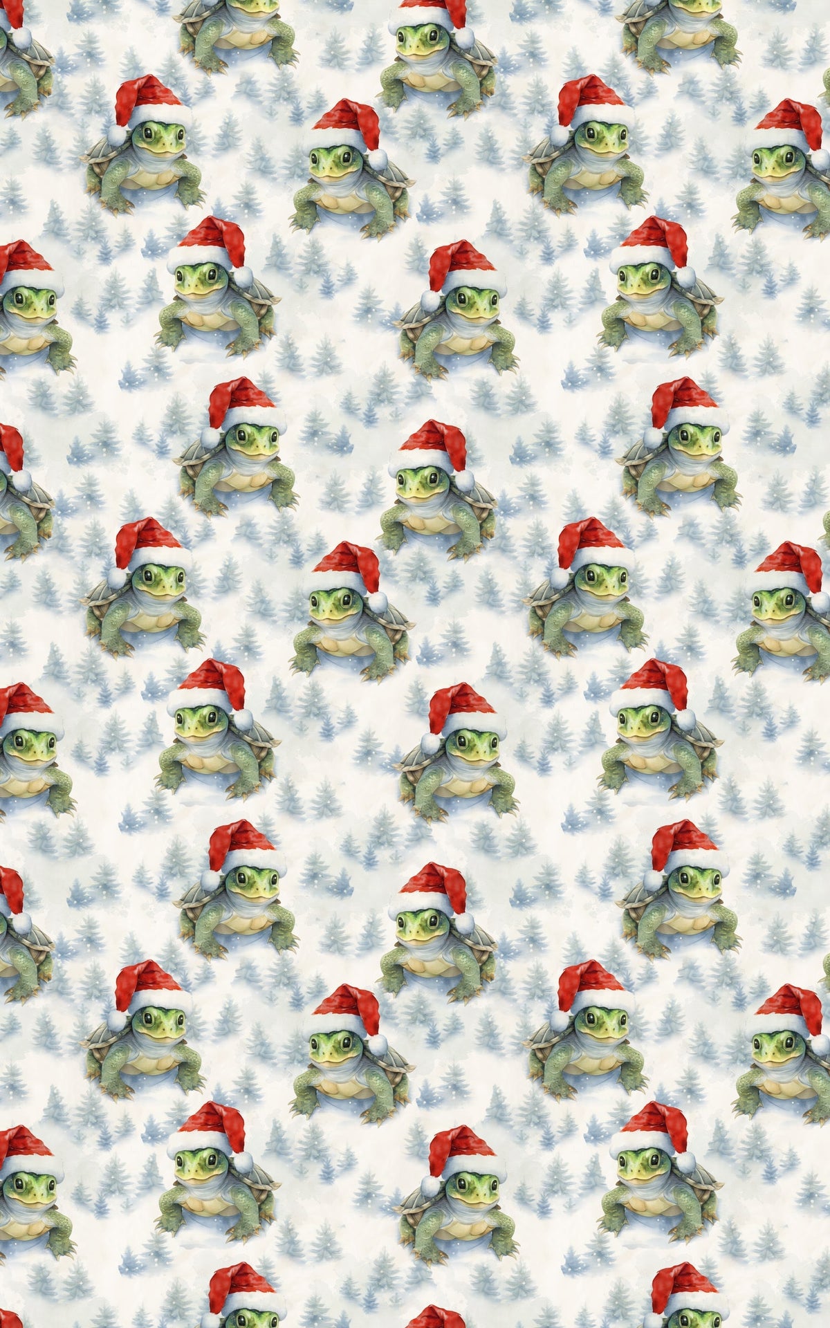 Adorable Turtle Gift Wrap Roll, Santa Hat Turtle Christmas Wrapping Paper, Holiday Present Paper, Animal Lover Xmas Wrapping 