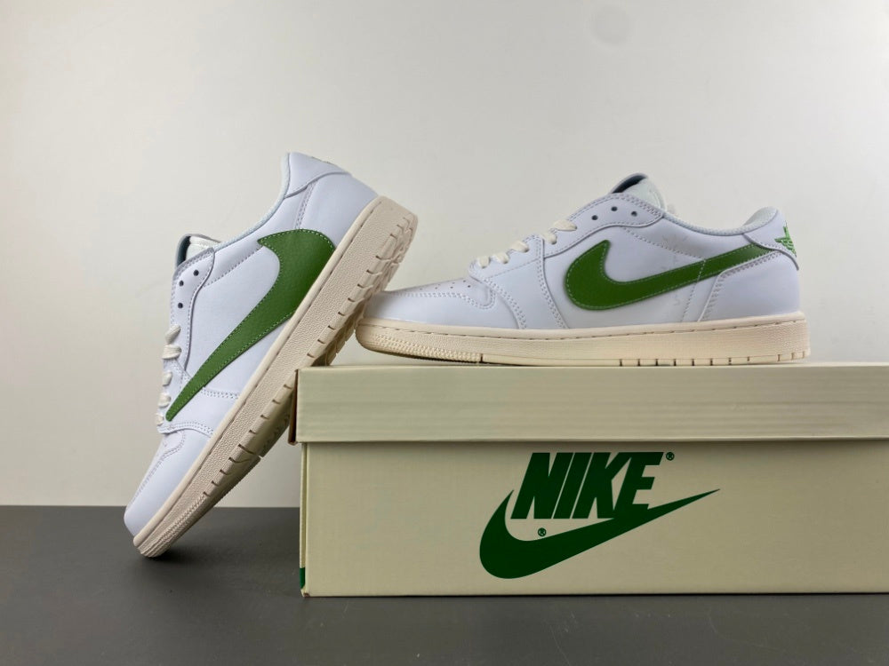 Low Top Sneakers, White Green Colorway, Reverse Hook Design, Lace Up Design, Casual Gift for Sneaker Fans