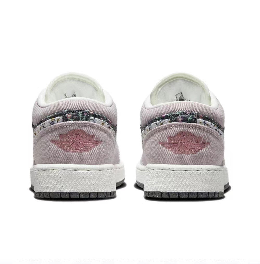 Low Top Sneakers, Pink Gray Colorway, Lace Up Design, Casual Gift for Sneaker Fans