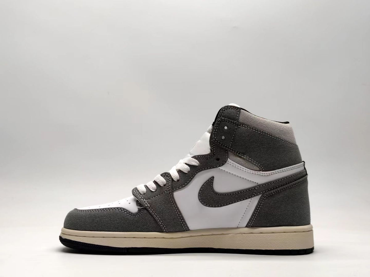High Top Sneakers, Gray Black Colorway, Lace Up Design, Casual Gift for Sneaker Fans