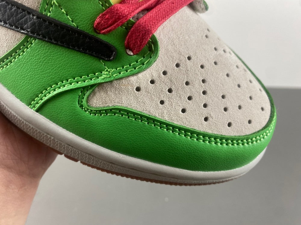 Low Top Sneakers, White Black Green Yellow Colorway, Reverse Hook Design, Lace Up Design, Casual Gift for Sneaker Fans