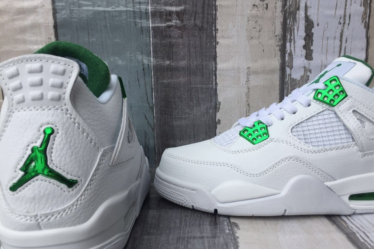 Sneakers, White Green Colorway, Lace Up Design, Casual Gift for Sneaker Fans