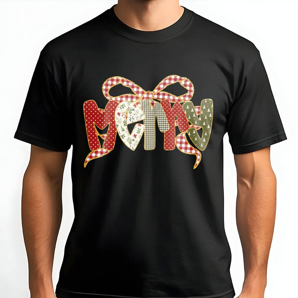 Adorable Holiday Bow Graphic Tee, Merry Christmas Coquette Bow T-Shirt, Preppy Aesthetic Xmas Shirt, Festive Christmas Tee, P