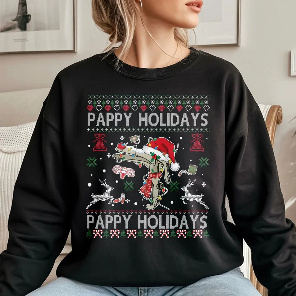 Humorous OBGYN Christmas Sweatshirt, Pappy Holidays Speculum Sweatshirt, Ugly Sweater Medical Crewneck, Doctor Nurse Holiday 